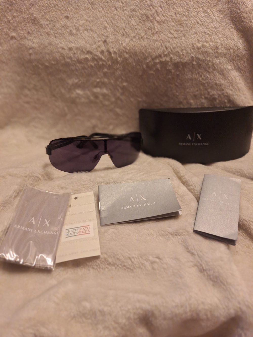 Armani Exchange Men’s Black Frame Sunglasses with Dark Gray Lenses AX054/S